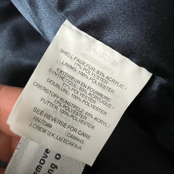 J. Crew Faux Fur Navy Blue Vest Women Size Medium - Picture 10 of 12